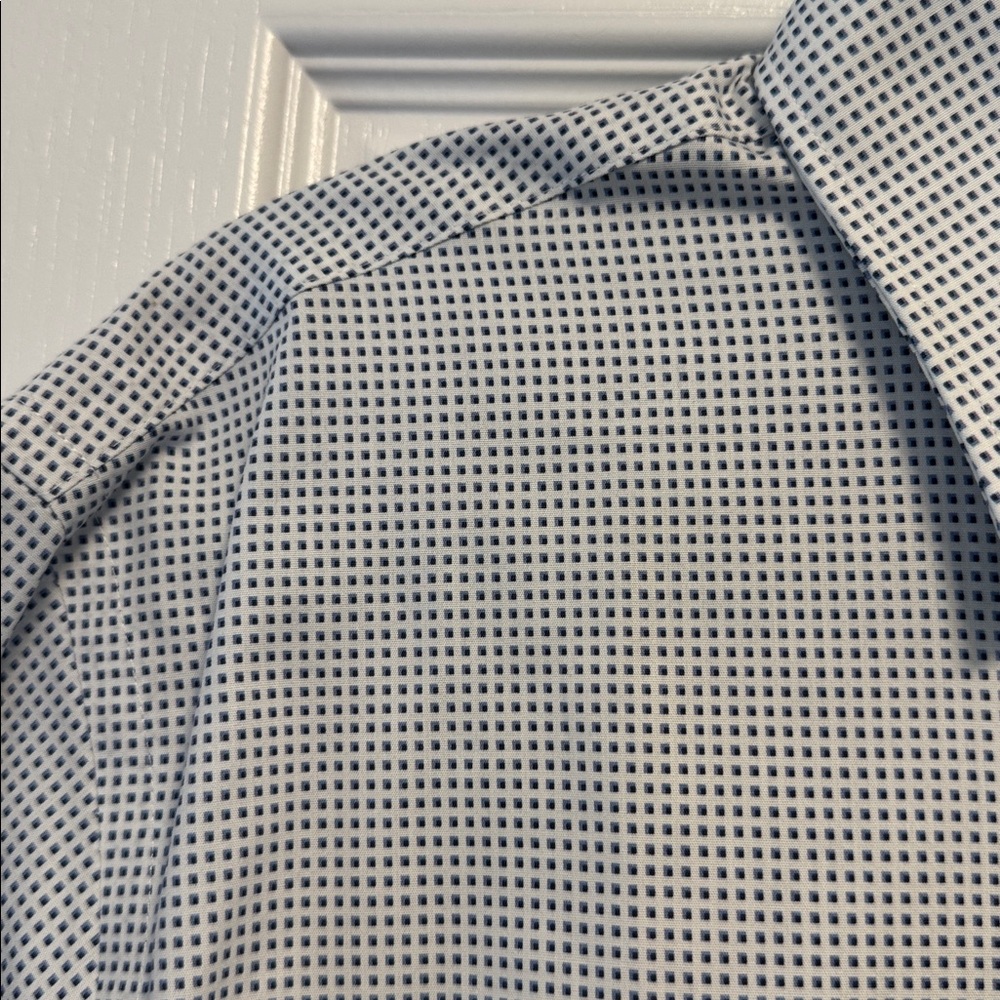 Michael Kors White and Blue Checkered Dress Shirt - Picture 4 of 11